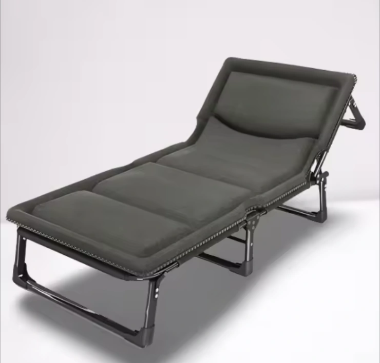 Ліжко-розкладачка LEOBRO 193х68х30 см до 150 кг з регульованою спинкою Темно-сірий (LBFB-S12)