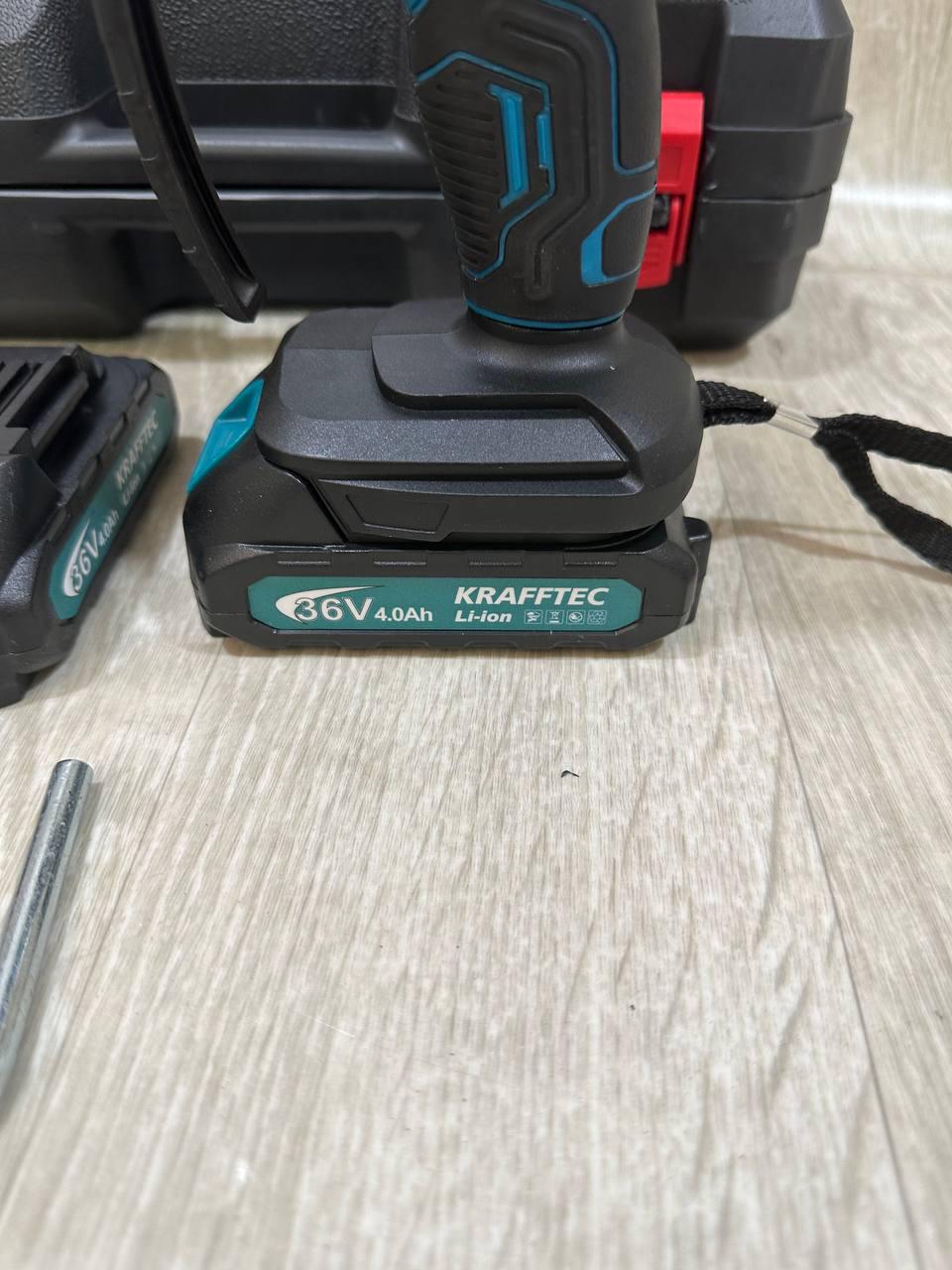 Пила ланцюгова Krafftec 36V 4Ah 1000 Вт АКБ 2 шт. в кейсі (27369375) - фото 6