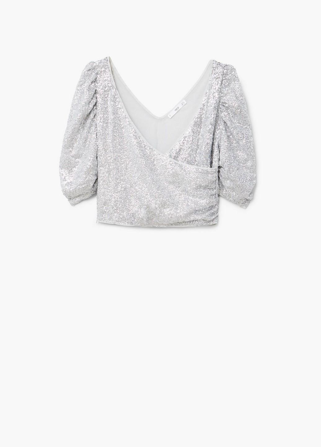 Блузка Mango M Серебряный (2000000839141) - фото 2 Блузка Mango M Серебряный (2000000839141) - фото 2