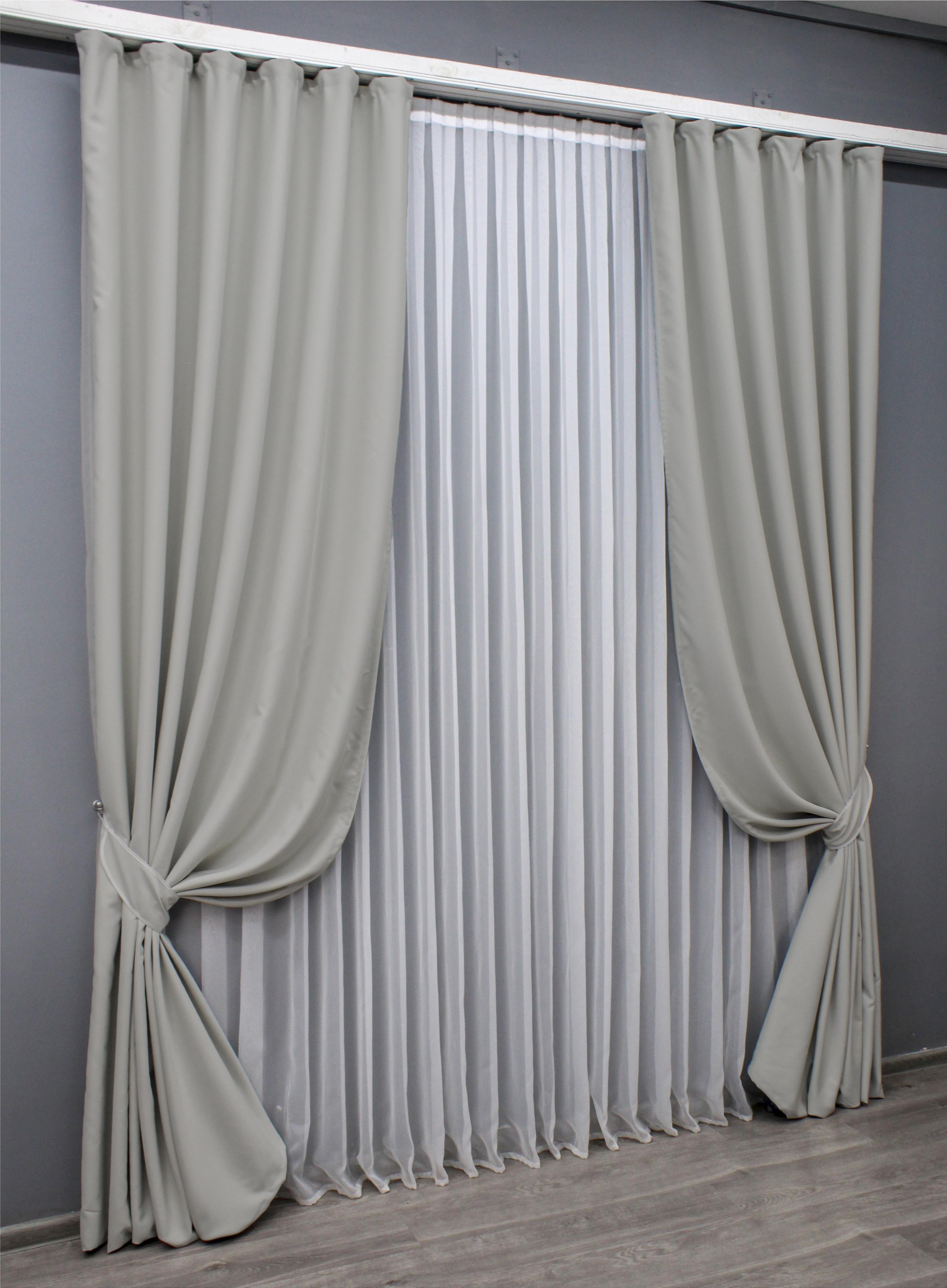 Комплект готовых штор VR-Textil Блэкаут Midnight №1670 100х290 см 2 шт. Светло-серый (31-760) - фото 2 Комплект готовых штор VR-Textil Блэкаут Midnight №1670 100х290 см 2 шт. Светло-серый (31-760) - фото 2