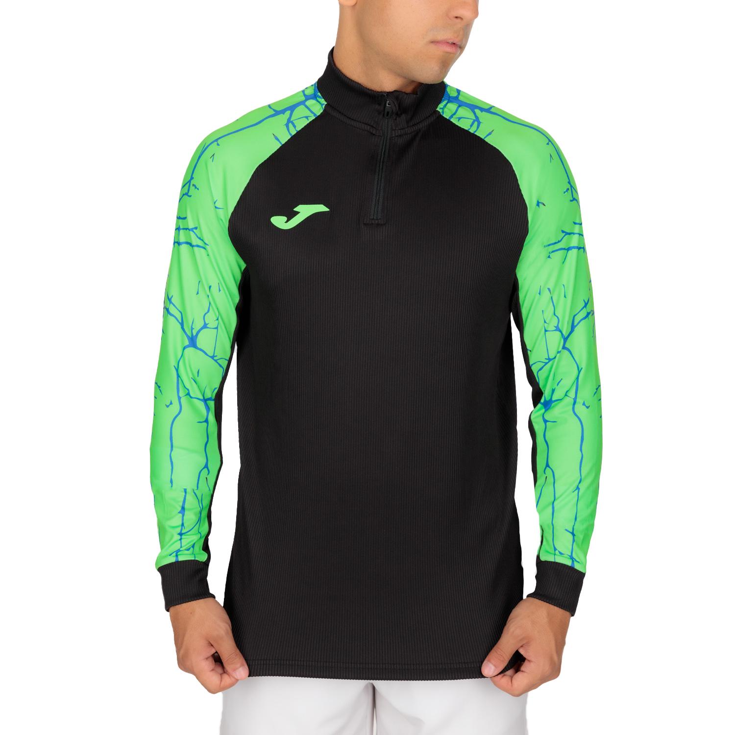 Реглан Joma 102756.117 Elite Ix Sweatshirt L Black Fluor Green (8445456432869) - фото 1