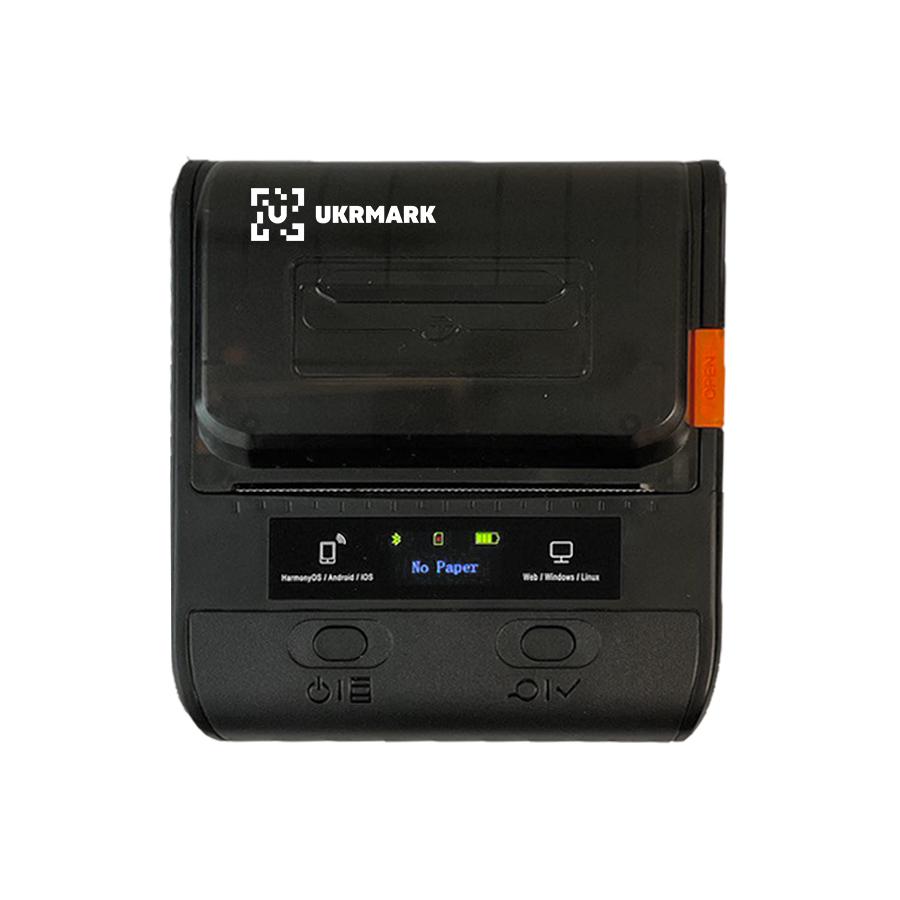 Принтер чековий UKRMARK DP30BK Bluetooth/USB QR та штрих-кодів/етикеток QR та штрих-кодів рулони 20-80 мм Чорний (900541)