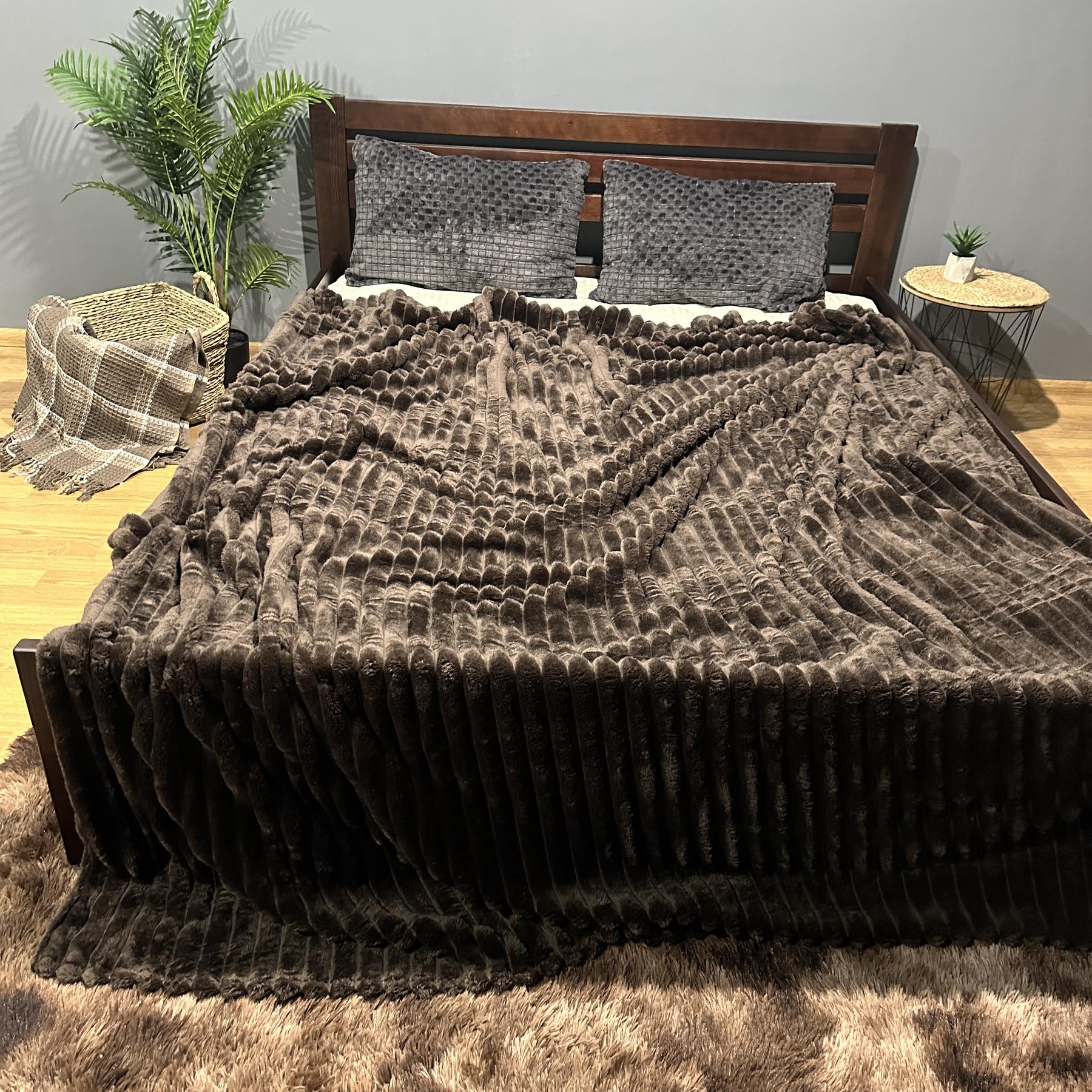 Покривало Королівський шарпей євро 200х220 см Шоколадний - фото 7