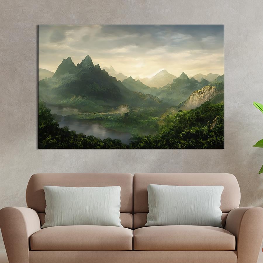 Настенний декор Зелёные горы 51x34 см (1963-1)