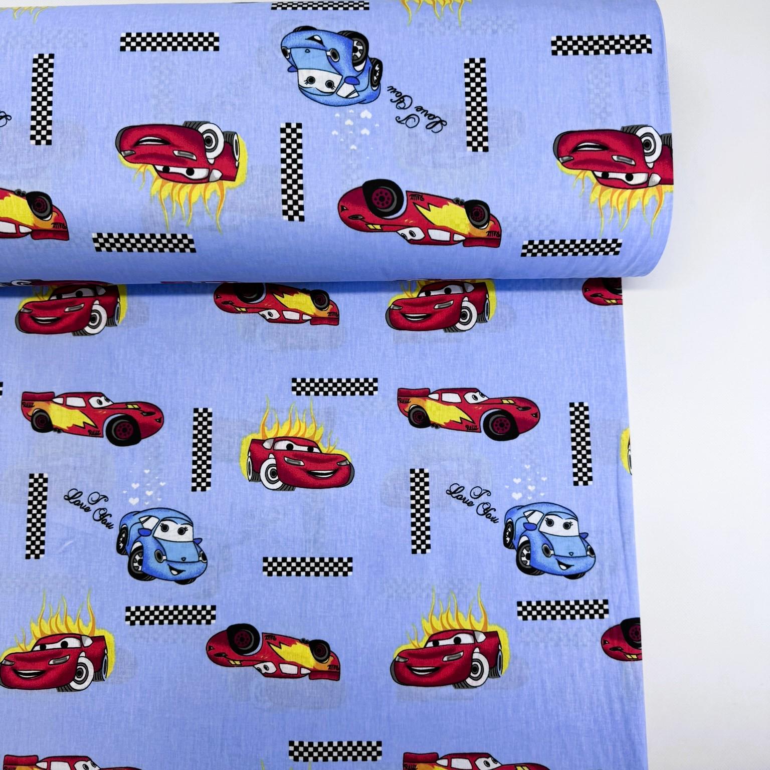 Ткань для постельного белья тачки ранфорс 240 см Голубой (G-10832/4 00026)