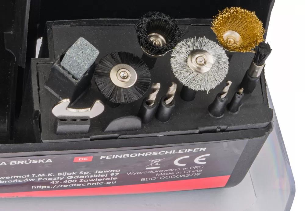 Шлифмашина прямая Red Technic RTSPT0047 2499851127 350 Вт 8000–30000 об/мин с набором аксессуаров 300 шт. - фото 8