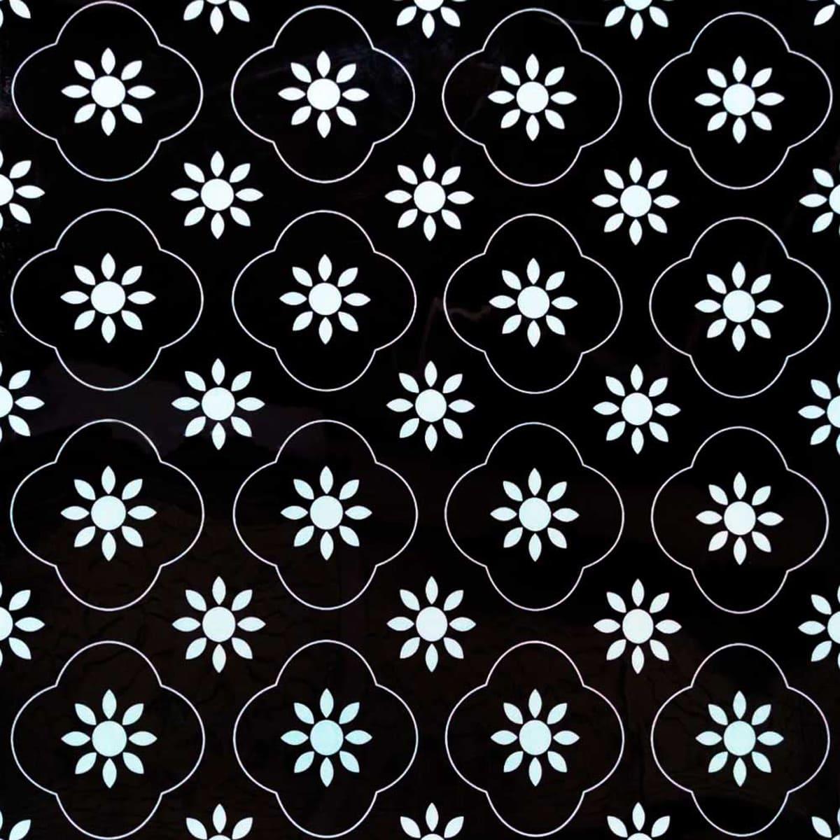 Вінілова плитка Sticker Wall 600х600х1,5 мм з орнаментом 1 шт. Чорний (СВП-217)