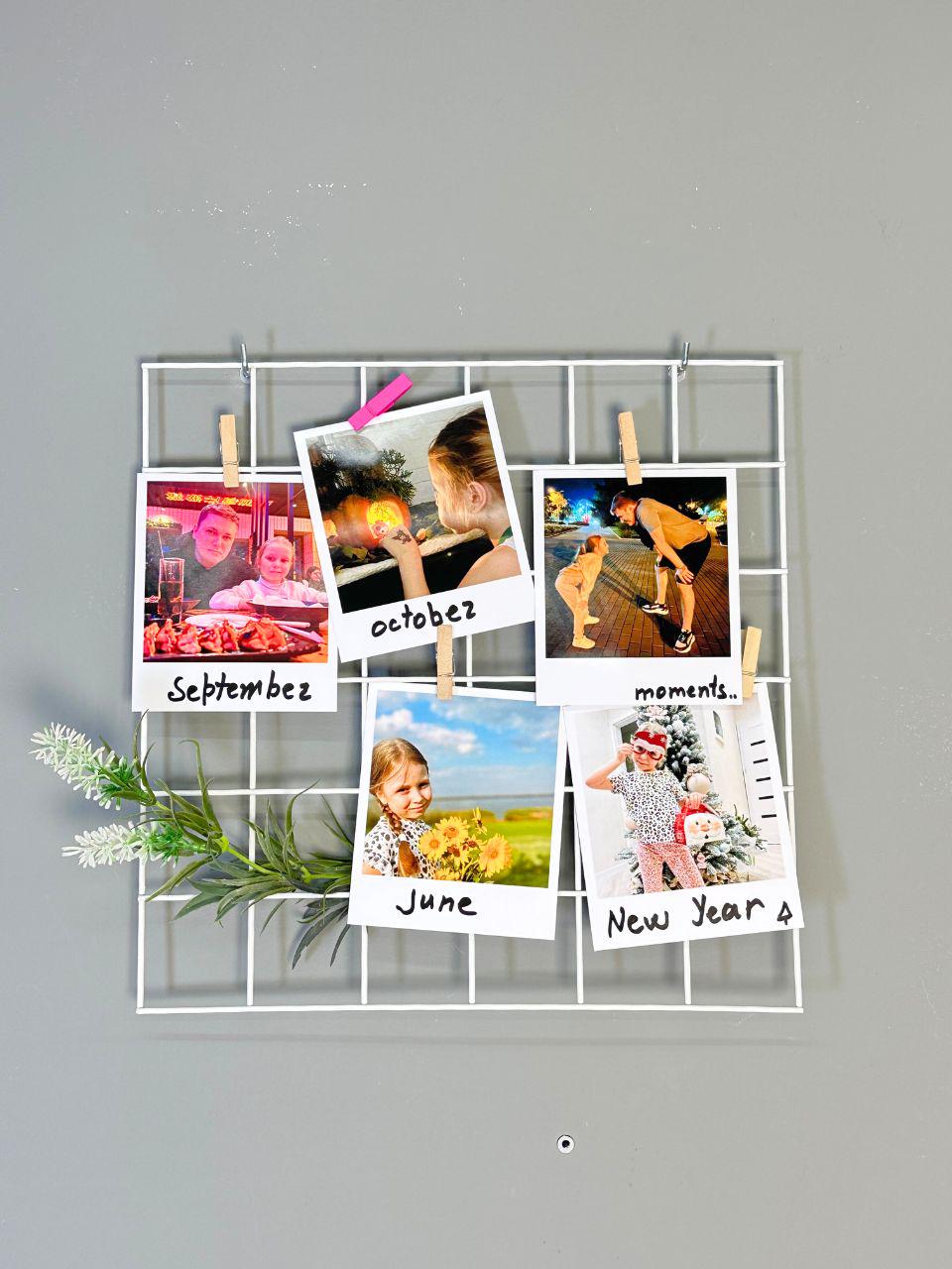 Фоторамка на стену 30x30 см с прищепками металлическая Белый (88361м) Фоторамка на стену 30x30 см с прищепками металлическая Белый (88361м)