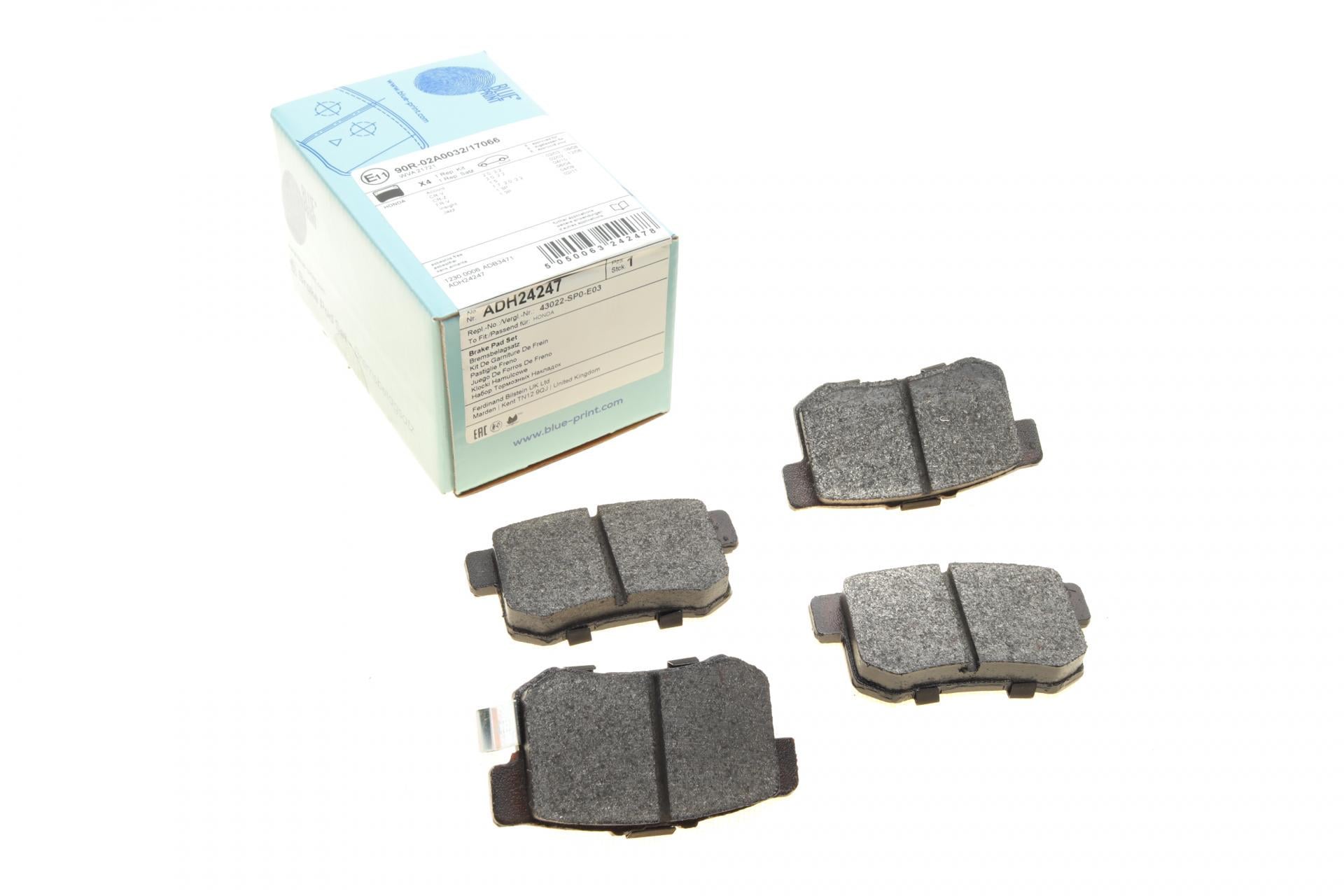 Колодки гальмівні задні Honda Accord 03-/Civic 11-ADH24247 BLUE PRINT
