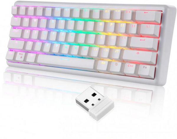 Клавиатура Motospeed SK66 Gateron Blue Hot Swap White (mtsk66wmb)