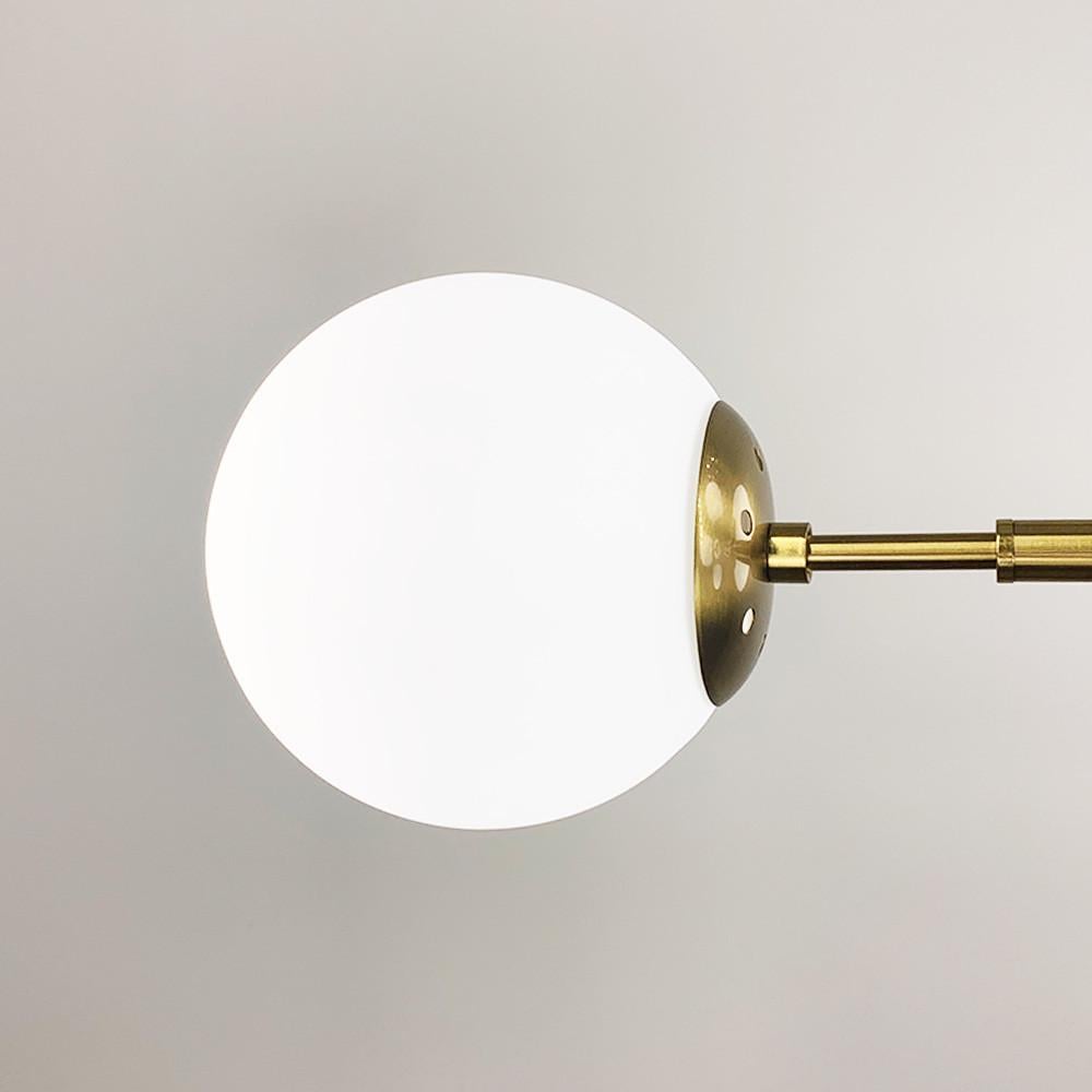 Люстра видовжена латунна на 6 плафонів кріплення в двух точках тип А (SGJ 7/6A AB+WT) - фото 4