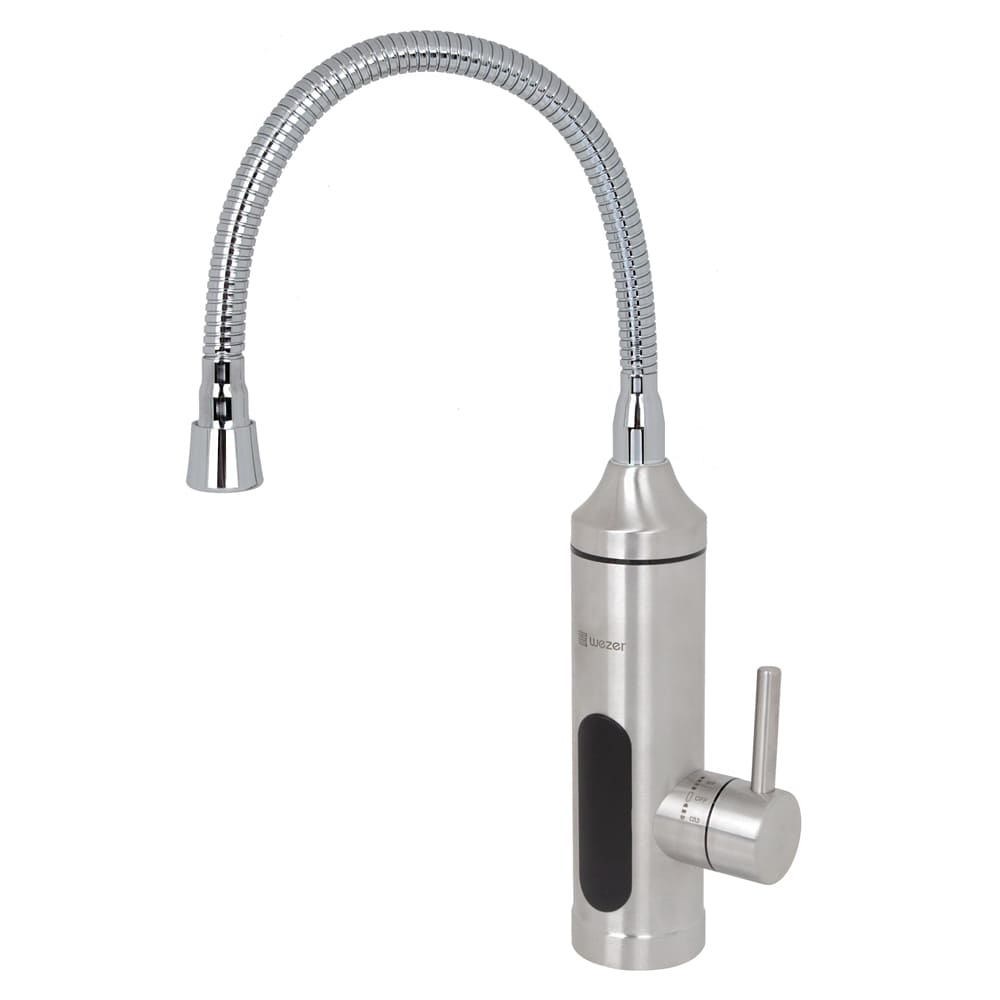 Проточний водонагрівач Wezer F06 з гнучким виливом 3,0 кВт Хром (1055379)