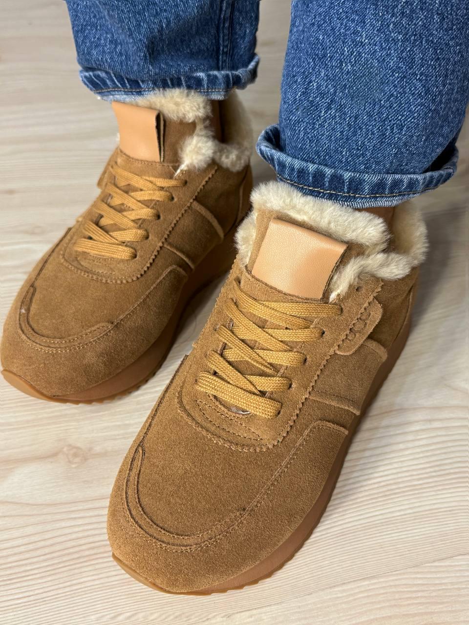 Кроссовки женские Hengji U-2 натуральная замша утепленные мехом р. 39 Коричневый (5290) - фото 8 Кроссовки женские Hengji U-2 натуральная замша утепленные мехом р. 39 Коричневый (5290) - фото 8