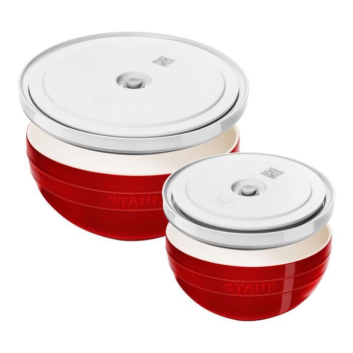 Набор мисок с вакуумными крышками Zwilling JA Henckels Fresh & Save 4 пред. Красный с белым (2659179)