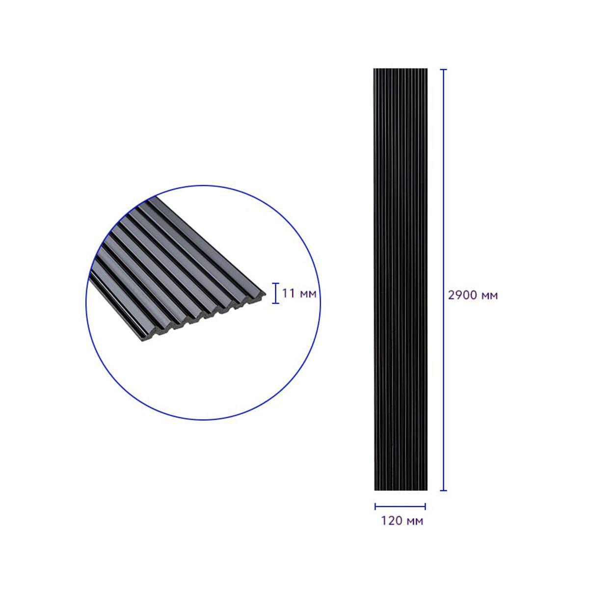 Рейка декоративна PS 2900x120x11 мм Чорний (SW-00002148) - фото 3 Рейка декоративна PS 2900x120x11 мм Чорний (SW-00002148) - фото 3