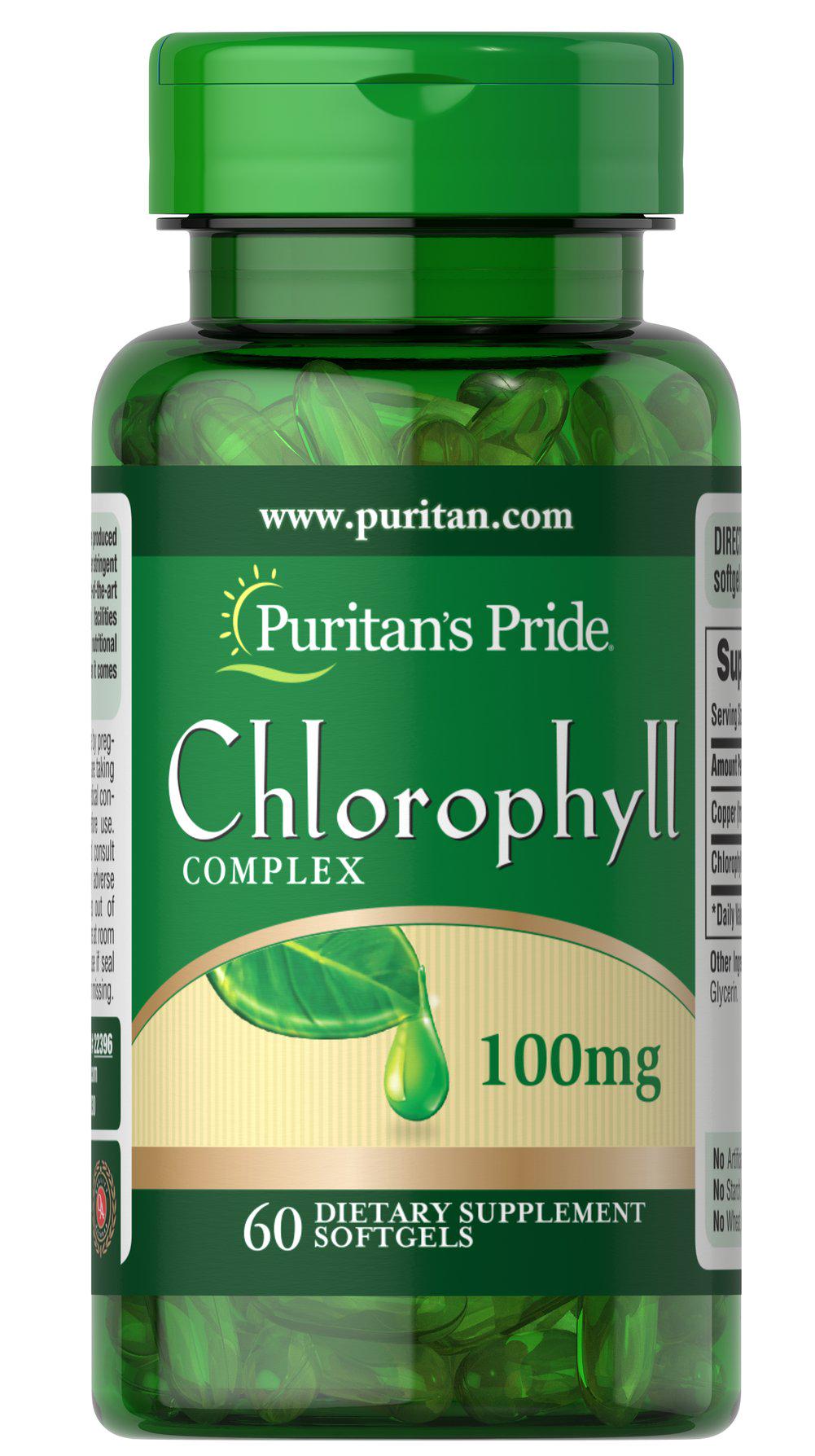 Комплекс для пищеварения Puritan's Pride Chlorophyll Complex 100 мг 60 Caps Комплекс для пищеварения Puritan's Pride Chlorophyll Complex 100 мг 60 Caps