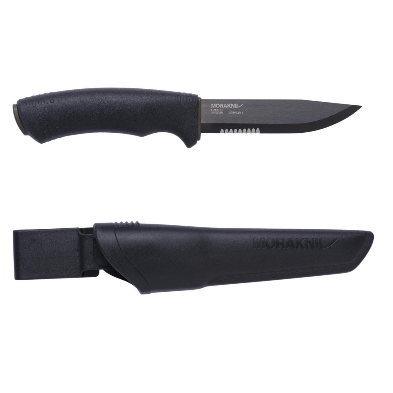Туристический нож Morakniv Bushcraft Black SRT 109 мм с чехлом Черный (1797750466)