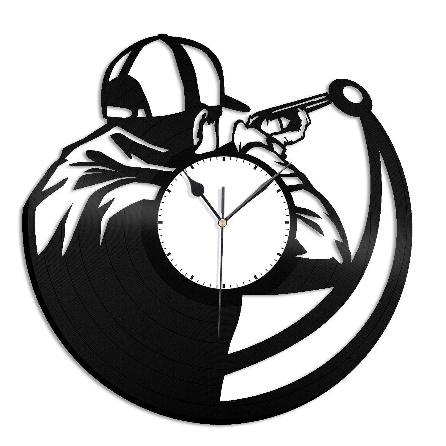 Часы настенные Стрельба по тарелочкам 1902 из виниловой пластинки