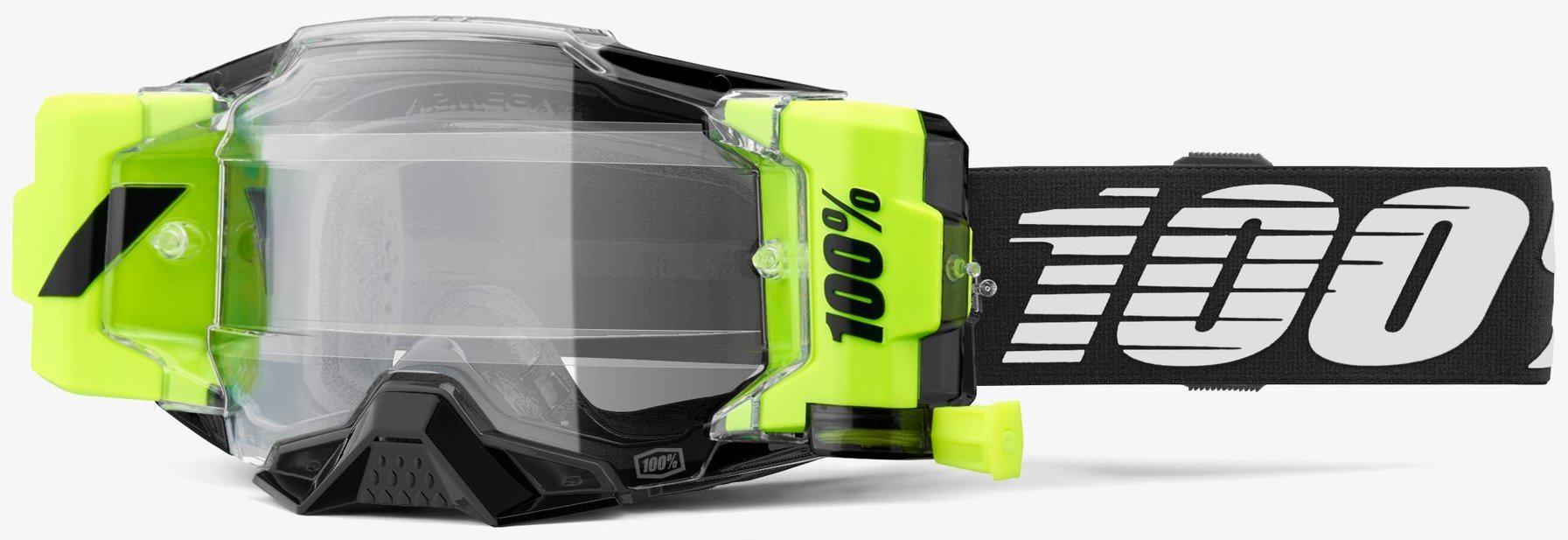 Мотоокуляри 100% ARMEGA FORECAST Goggle Roll-Off Black/Clear Lens (34388)