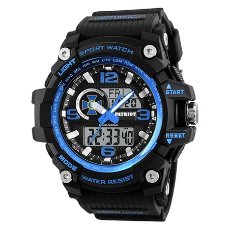 Наручные часы Patriot 012BUBKSBU СБУ с коробкой Черный/Синий