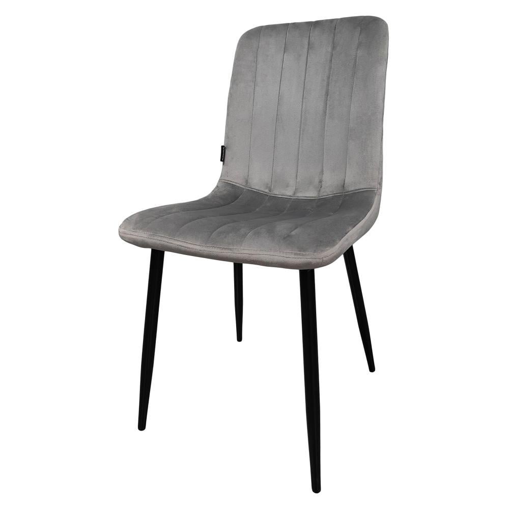 Стілець кухонний Bonro B-423 велюровий на 4-х ніжках з сталі 89х43х41 см Сірий (124-76-42400341)