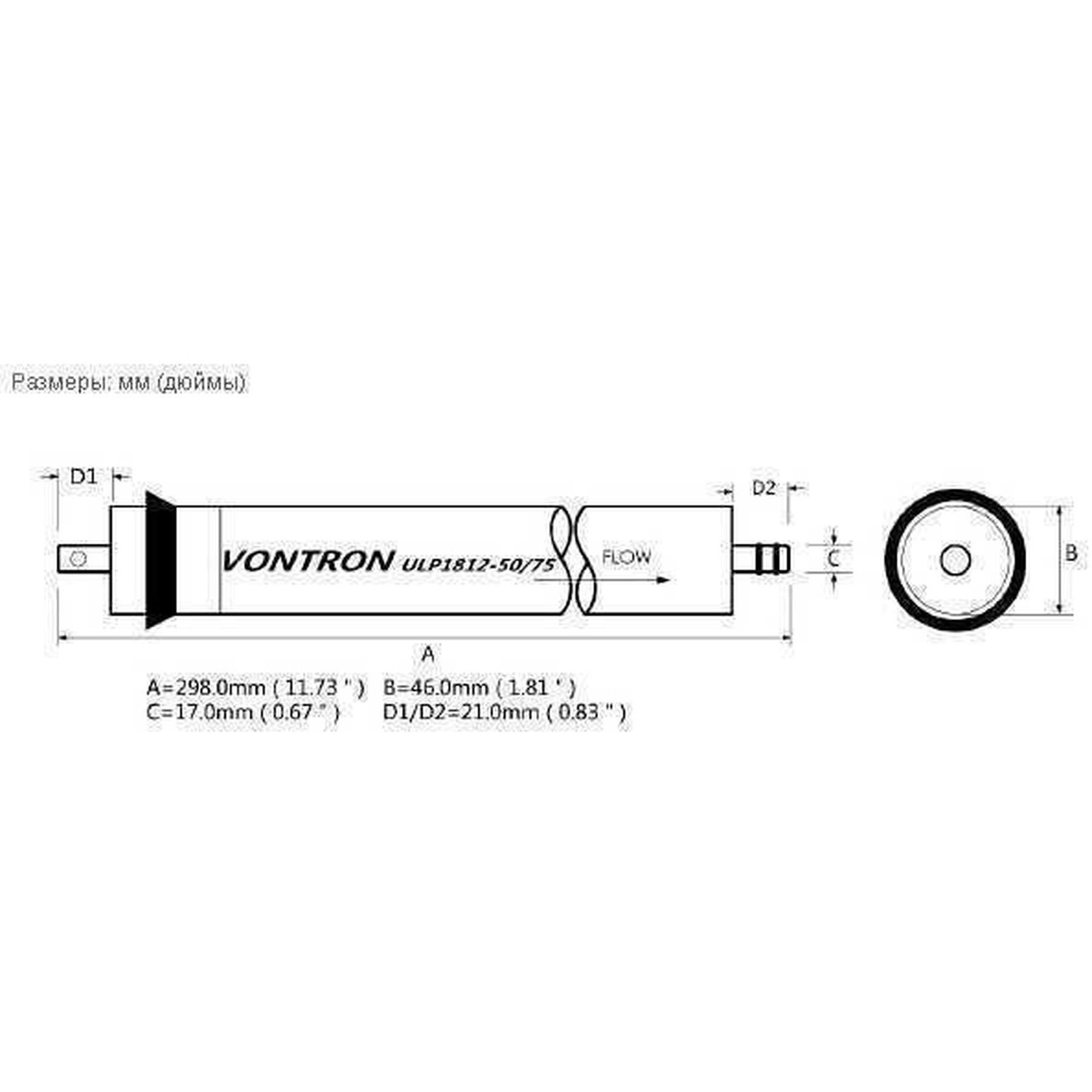 Мембрана для систем обратного осмоса Vontron 75G ULP1812-75 (000012734) - фото 3