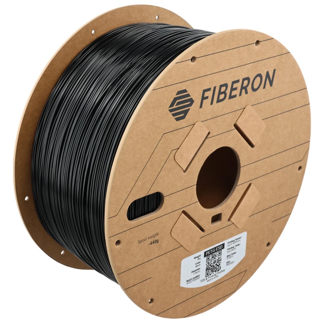 Пластик Polymaker Fiberon PETG-ESD 1,75 мм 3 кг Черный (FB03002)