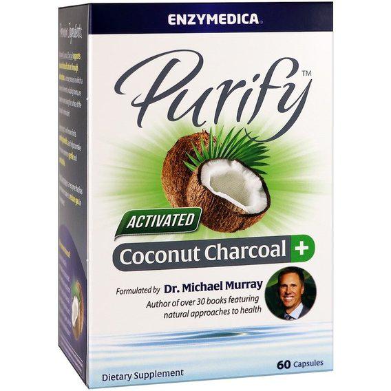 Очищення кишечника Enzymedica Purify Activated Coconut Charcoal+ 60 капс. (ENZ-10065)
