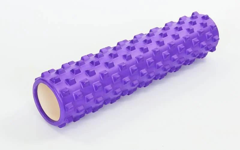 Ролик масажний EasyFit Grid Roller PRO 45 см Фіолетовий