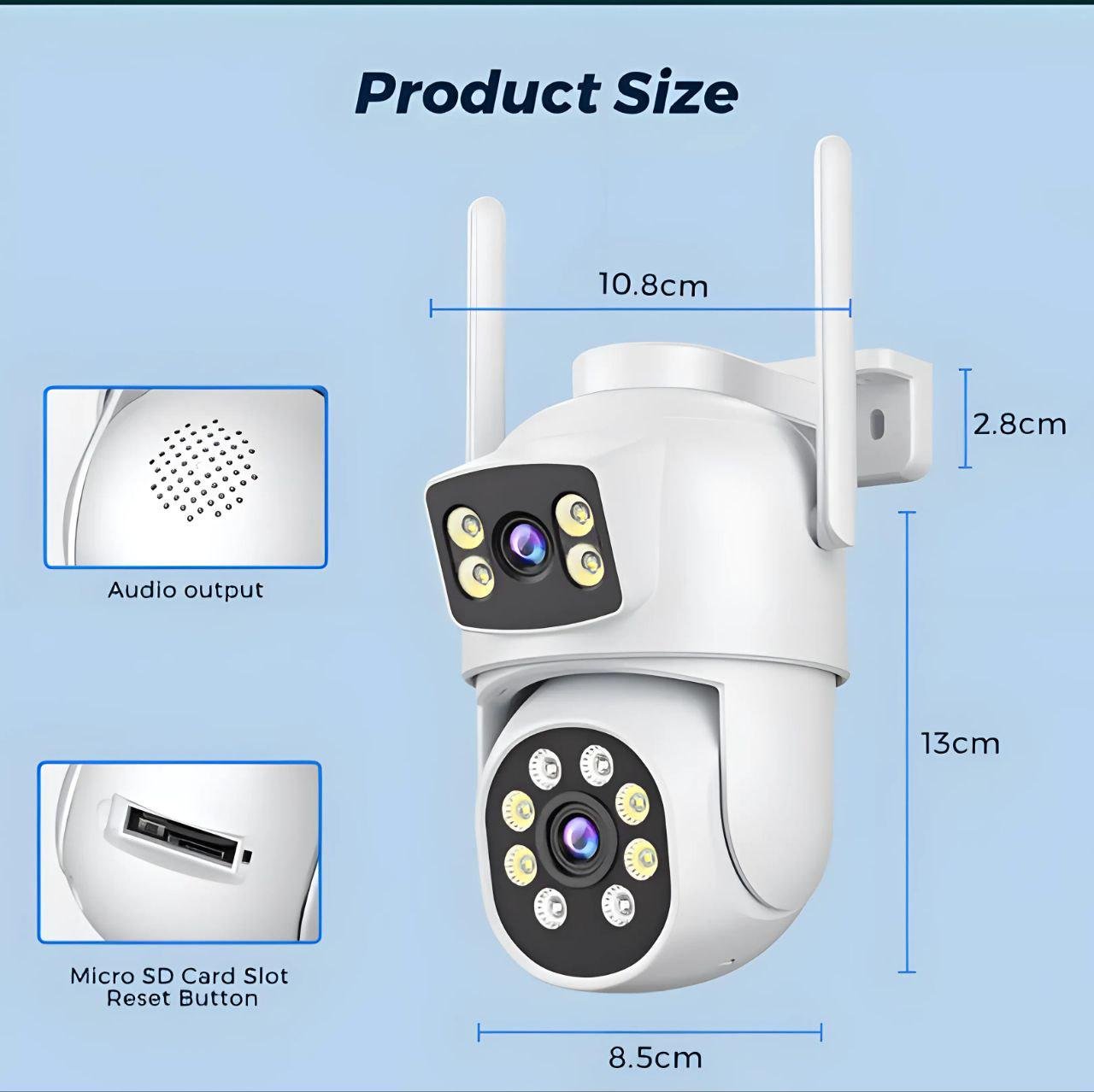 Камера видеонаблюдения двойная 10 mp Wifi 4K HD ICsee ptz (2482859193) - фото 2 Камера видеонаблюдения двойная 10 mp Wifi 4K HD ICsee ptz (2482859193) - фото 2