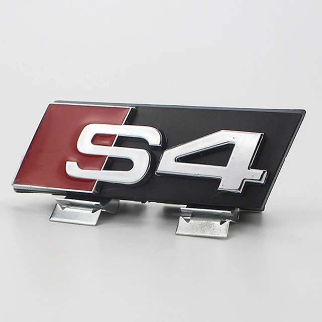 Эмблема на решетку S4 Audi ABS 7х2,3 см Хром глянцевый (1693827027)