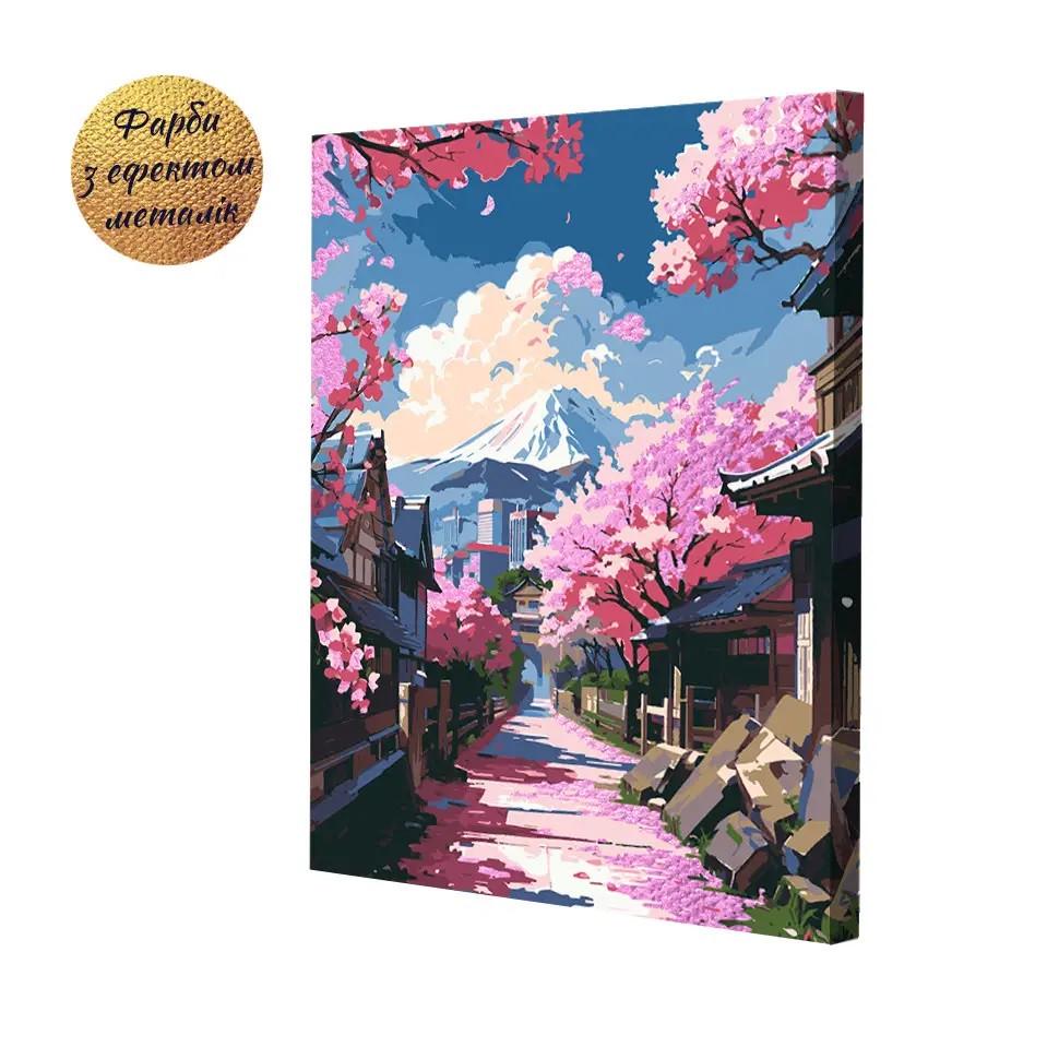 Картина за номерами Riviera Blanca "Весна в Японії " в наборі фарба з металевим ефектом (RB-0923) - фото 2