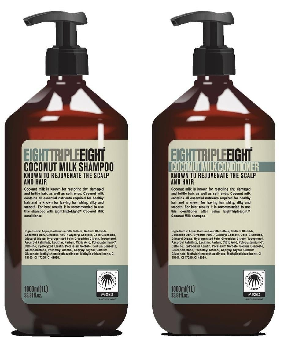Набор для сухих волос Eight Triple Eight Coconut Milk 1000 мл + 1000 мл (E-00274N)