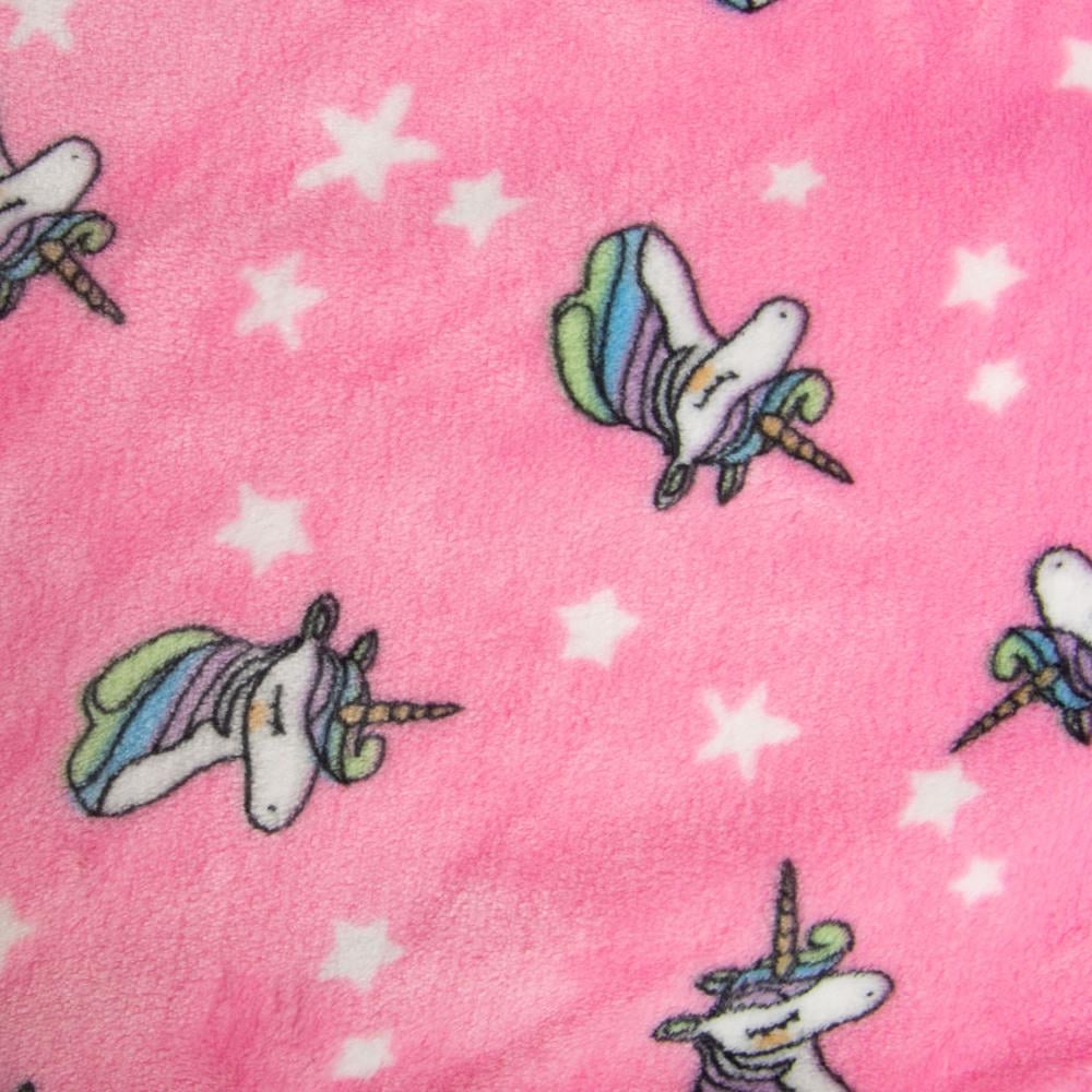 Ткань махровая Велсофт Единорог 280 гр/м2 140 см Розовый (26686)