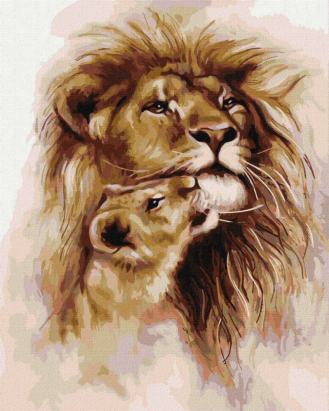 Картина по номерам Идейка Львиная нежность 40x50 см (KH4314)