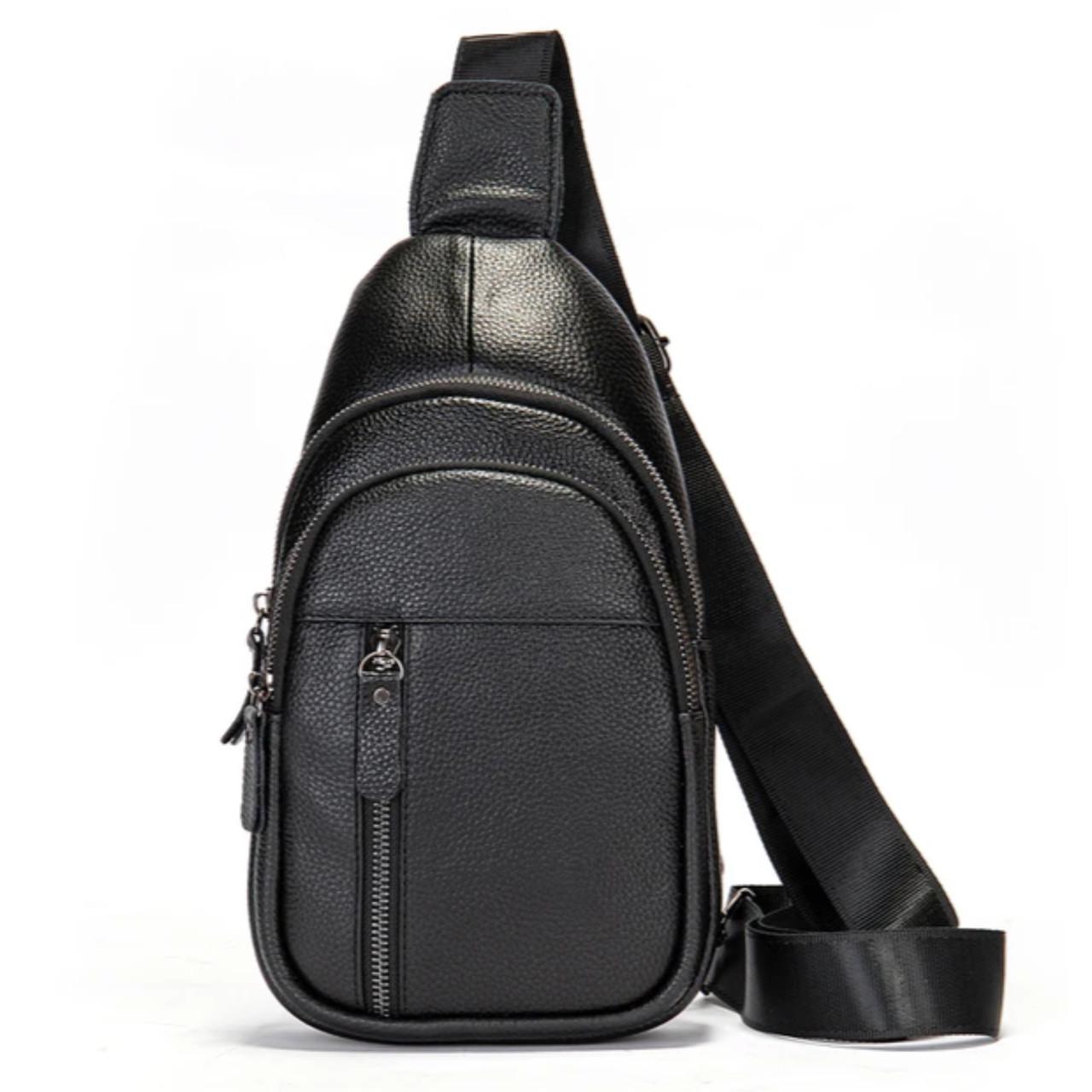 Чоловіча сумка Lorian через плече з регульованим плечовим ременем з натуральної шкіри Чорний (LR 259145-black) Чоловіча сумка Lorian через плече з регульованим плечовим ременем з натуральної шкіри Чорний (LR 259145-black)