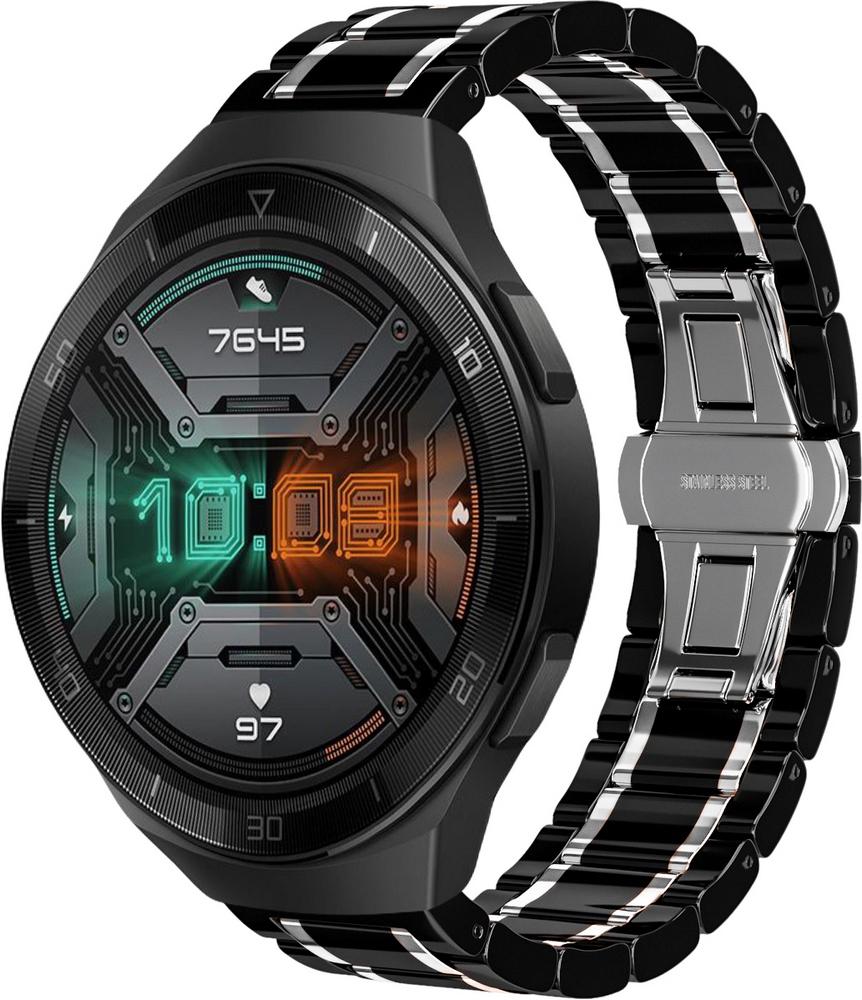 Ремешок керамический Ceramo для Huawei Watch GT2e 46 мм Black/White (28701-1E)