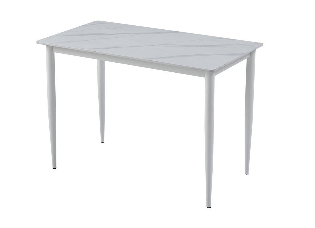 Стіл обідній нерозкладний Vetro Mebel TM-110 Vetro Mebel кераміка/метал Білий мармур/Білий (TM-110-white-marble)