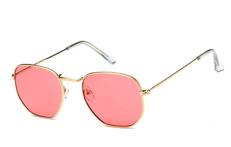 Солнцезащитные геометрические очки с цветной линзой Красный