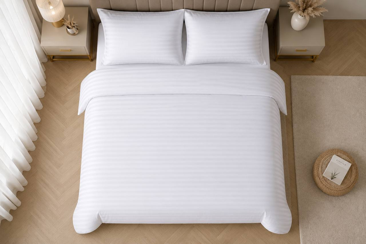 Комплект постельного белья Stripes x50 двуспальный полисатин 180х220 см White (SP135-3535Sx50/1.8)