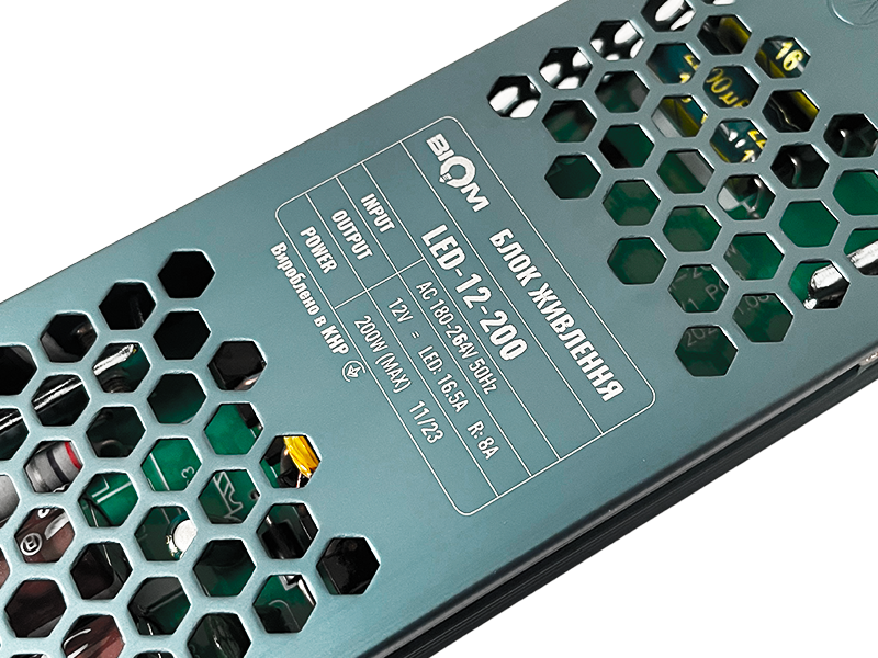 Блок живлення Biom IP20 16,5A LED-12-200 12V 200W (23500012) - фото 4