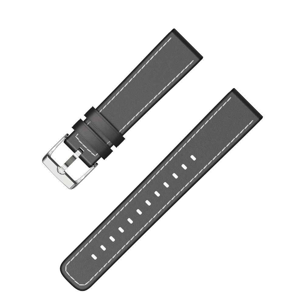 Ремінець для смарт-годиників MiJobs Meters Moving Youth шкіряний для Amazfit Bip Lite S U 20 мм Чорний (1671P)