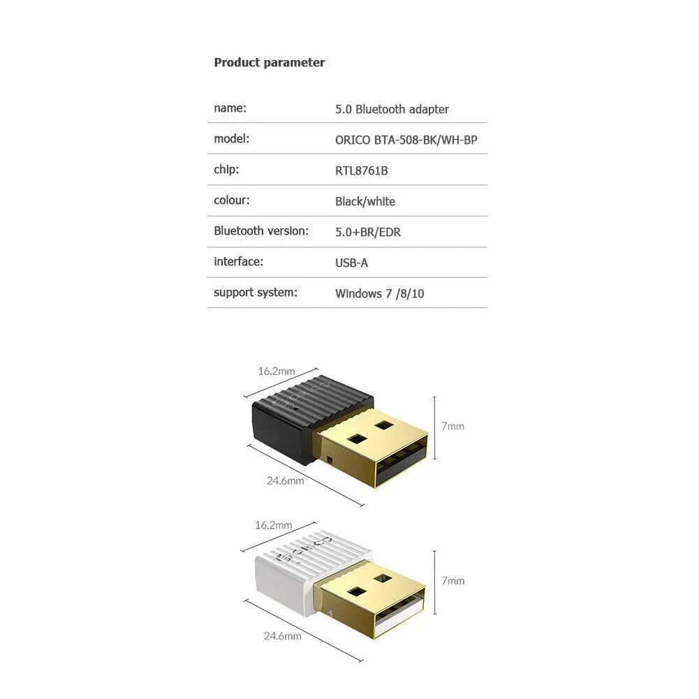 Адаптер Orico Bluetooth 5.0 USB Windows 10/8/7 - фото 11