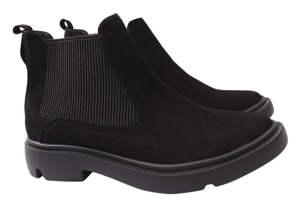 Ботинки женские Marko Rossi из замши на низком ходу р. 39 Черный (120-21DHC)