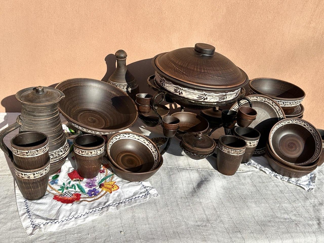 Набір столового посуду із червоної глини Шашличниця ангоб (2559284510) - фото 10