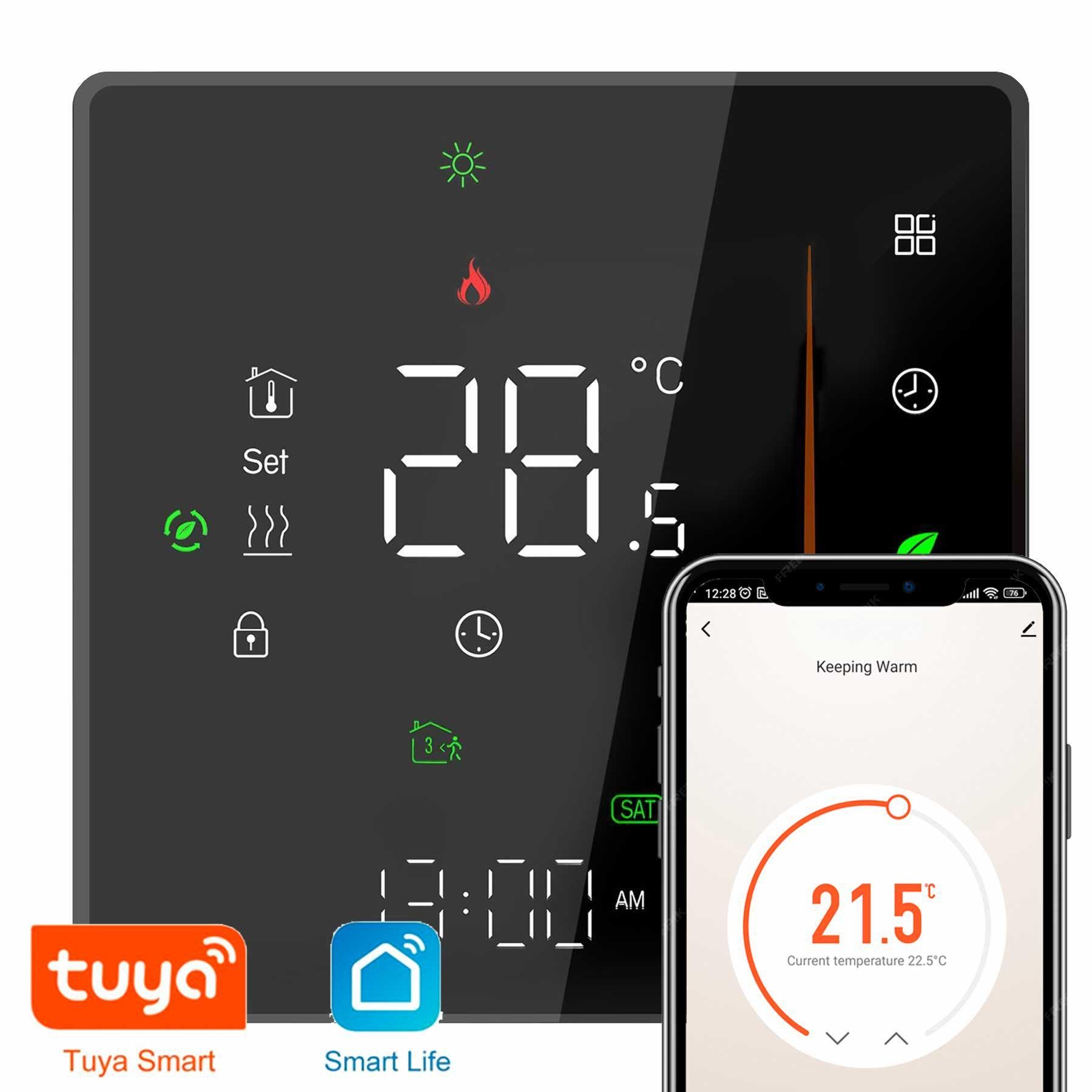 Теплый пол Grand Lane 2,5 м2/360 Вт/20 м нагревательный кабель glc3620k6 под плитку 18 Вт/м и WiFi сенсорный программируемый терморегулятор Черный - фото 2