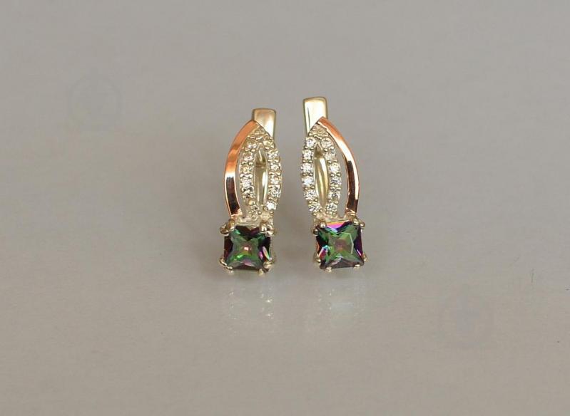 Серебряные серьги Sil с золотыми вставками 136s-14 Мистик (Sil-1248)