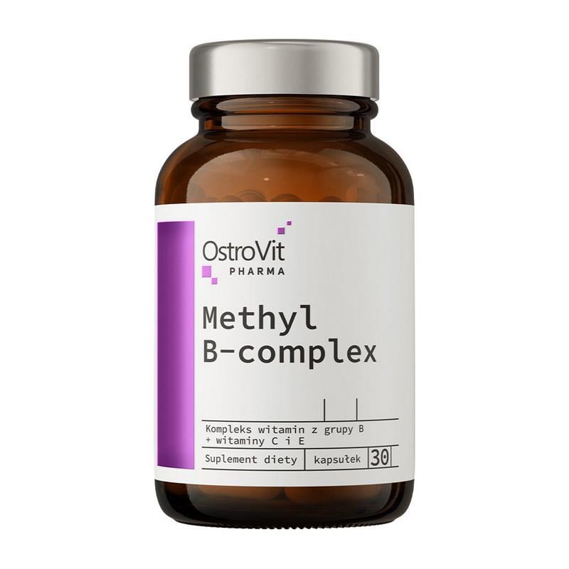 Вітаміни групи B з метилкобаламіном і вітаміном C OstroVit Pharma Methyl B-Complex 30 капс.