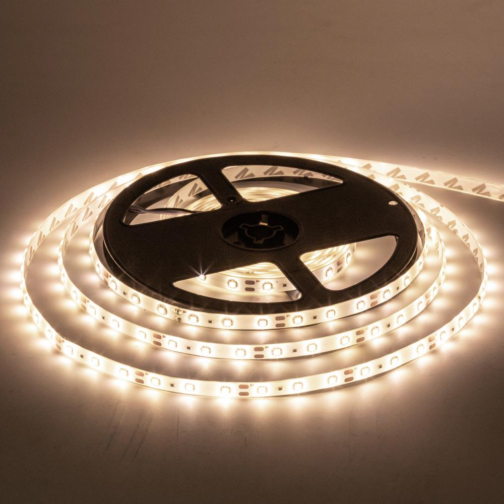 Светодиодная лента SMD2835 12 V 60 LED/м IP20 5 м Теплый белый