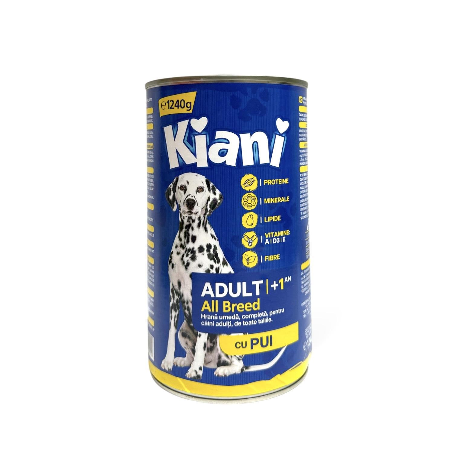 Корм влажный для собак Kiani с курицей 1240 г (2820)